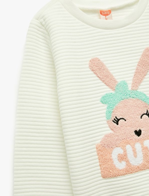 Girls' Baby Long Sleeve Embroidered Sweatshirt