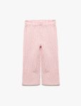 Girls' Baby Waistband Checked Wide Leg Pants