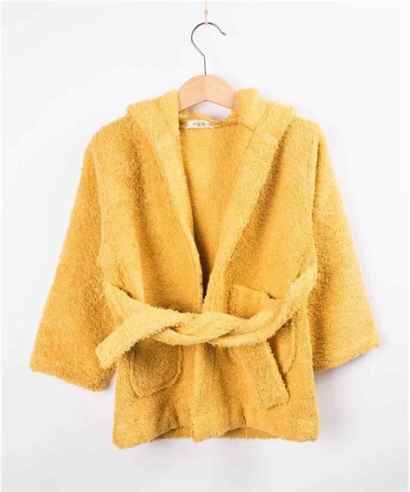 Kids Bathrobe 2-9 Years Mustard Yellow