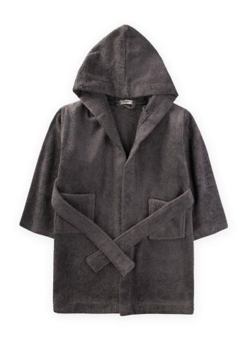 Kids' Bathrobe 2-11 Years Charcoal