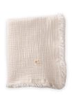 Four-Layer Fringed Muslin Blanket 80X120 Cm Natural