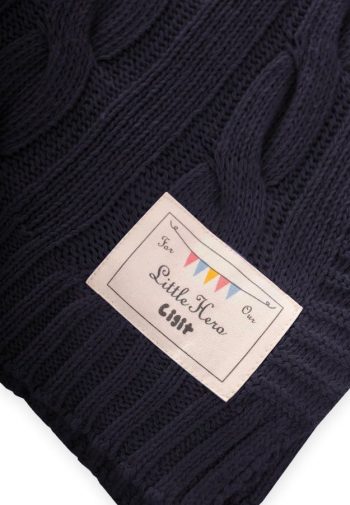 Braided Knit Baby Blanket 80X100 Cm Anthracite