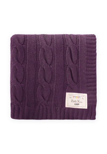 Braided Knit Blanket 80X100 Cm Purple