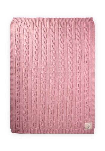 Braided Knit Blanket 80X100 Cm Pink