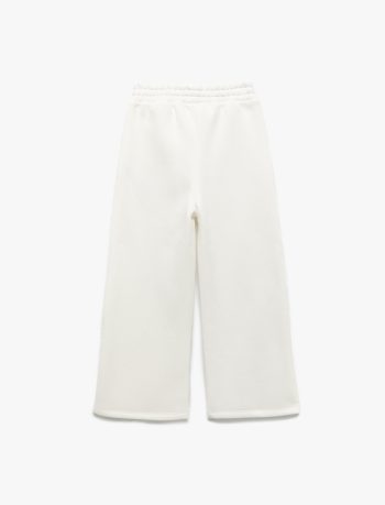 Girls' Baby Elastic Waist Wide Leg Fleece Pants