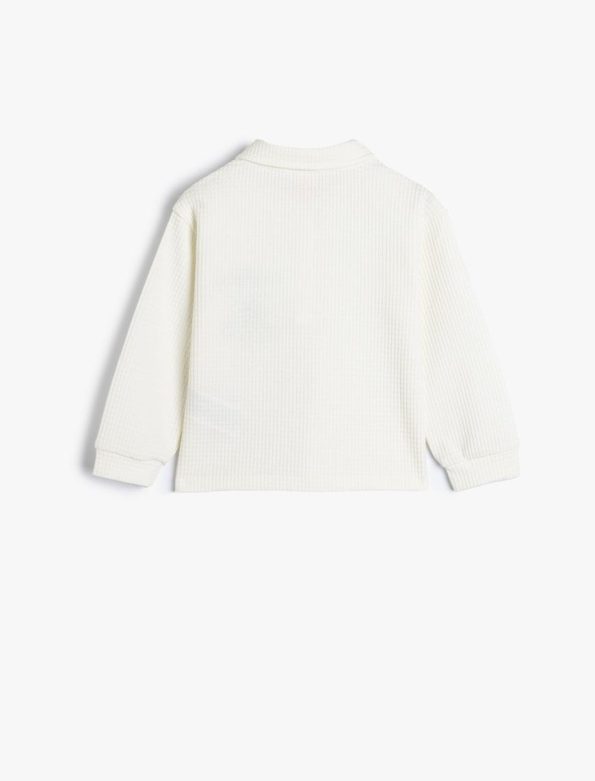 Embroidered Long Sleeve Polo Neck Sweatshirt for Baby Girls