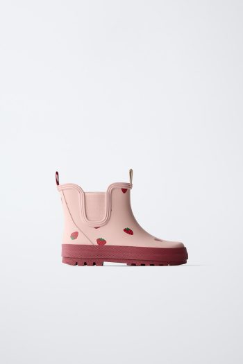 Strawberry Print Rain Boots