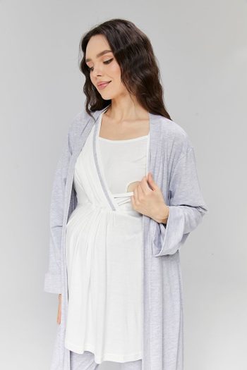 RimelLife Maternity Pajama Set with Robe