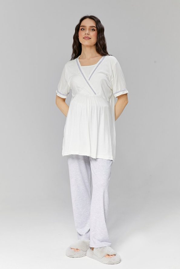 RimelLife Maternity Pajama Set with Robe