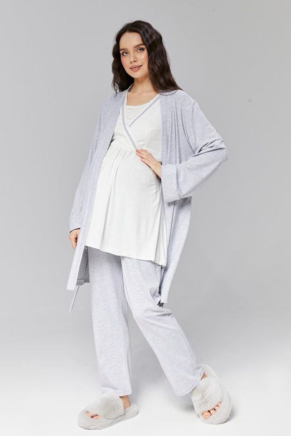 RimelLife Maternity Pajama Set with Robe
