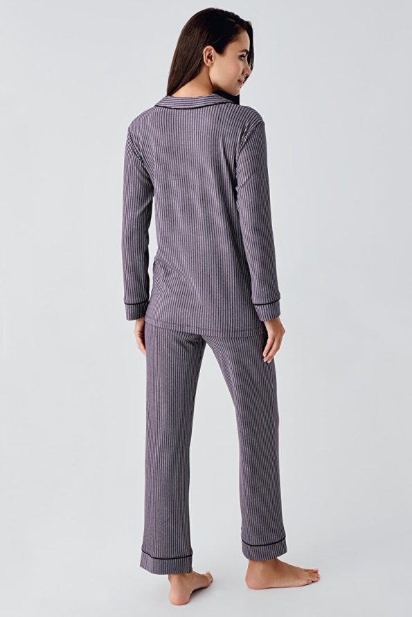 Artış Baby Button-Up Long Sleeve Stretch Viscose Maternity Pajama Set