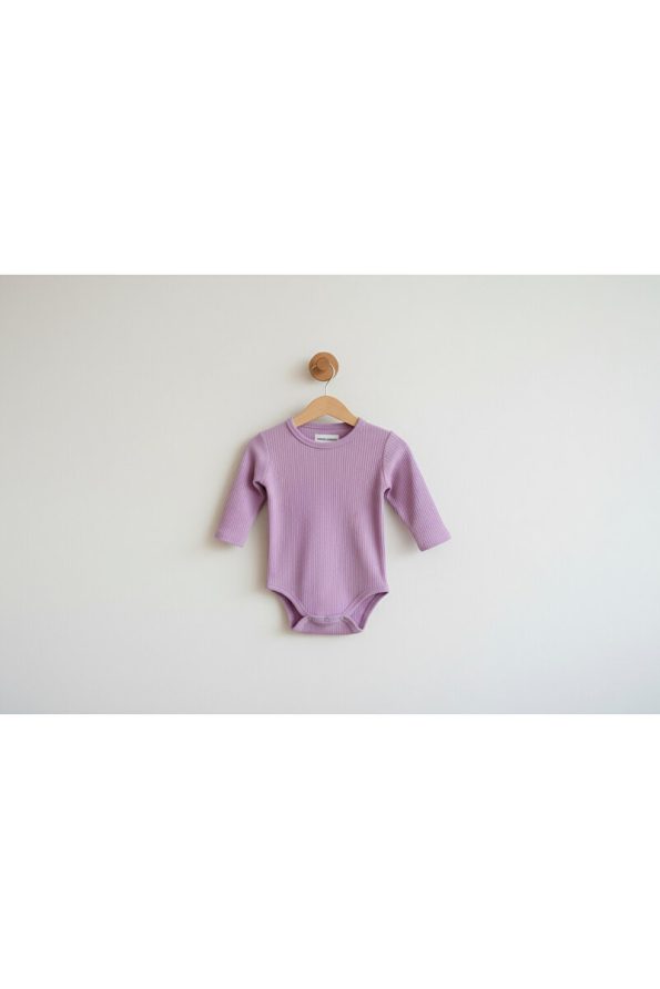 Lindakids 100% Cotton Long Sleeve Snap Bodysuit Set in Lilac