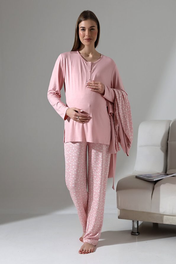 LikapaShop 3-Piece Maternity Pajama Set