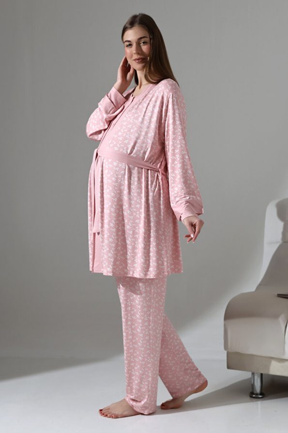 LikapaShop 3-Piece Maternity Pajama Set