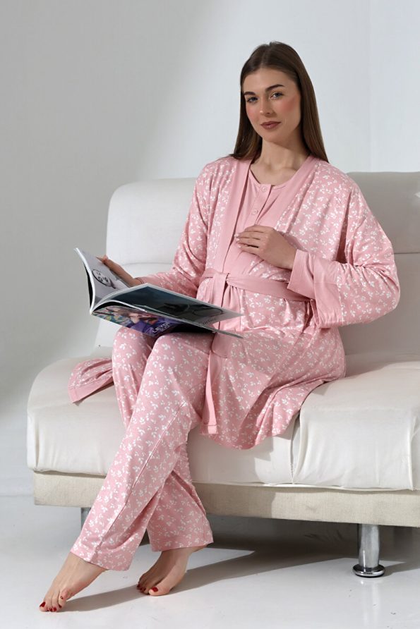 LikapaShop 3-Piece Maternity Pajama Set