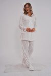 Mecit Maternity Long Sleeve Lace Detail Pajama Set