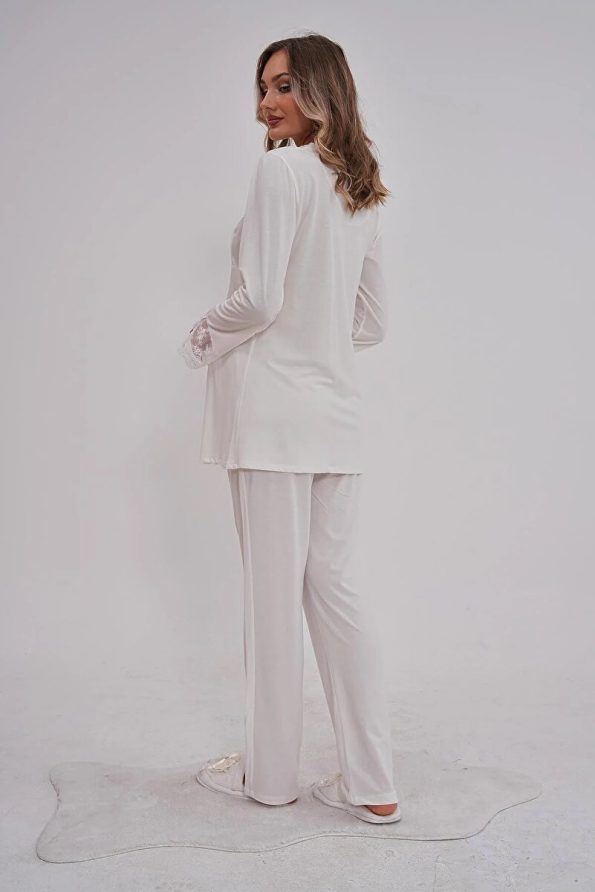 Mecit Maternity Long Sleeve Lace Detail Pajama Set
