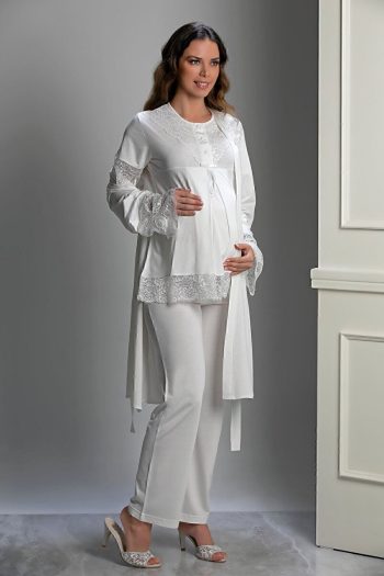Nehirsel 3022 Special Design Maternity Pajama Set 3-Piece
