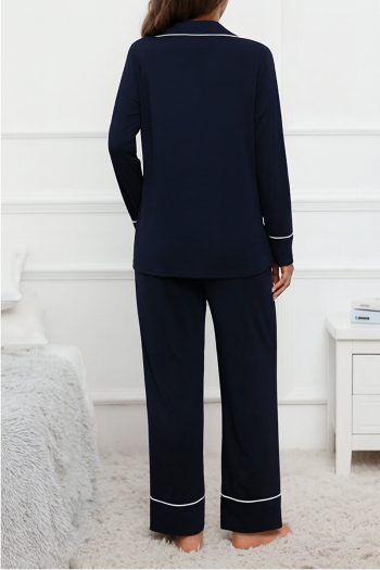 Miss World Lissa Button-Up Long Sleeve Comfortable Maternity and Nursing Pajama Set