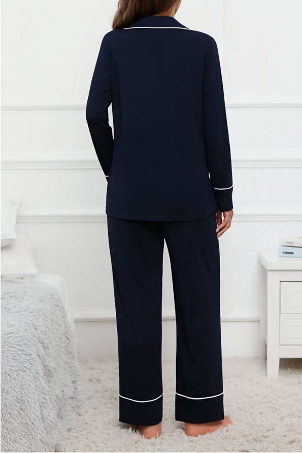 Miss World Lissa Button-Up Long Sleeve Comfortable Maternity and Nursing Pajama Set