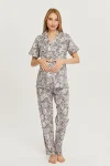 LIKAPA Front Button Short Sleeve Maternity Pajama Set