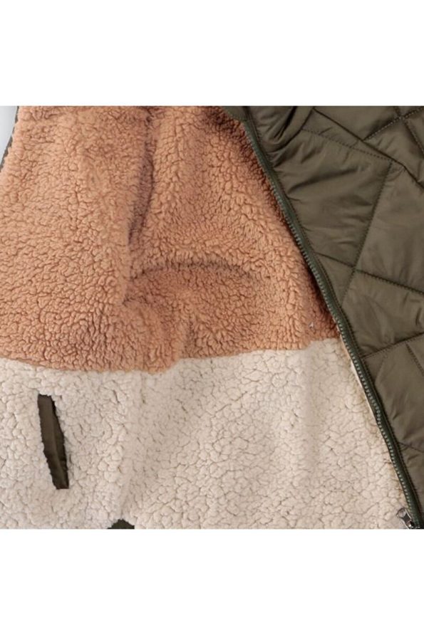 MIMBOKIDS Boys Reversible Jacket - Quilted/Faux Fur Details Ages 6-11