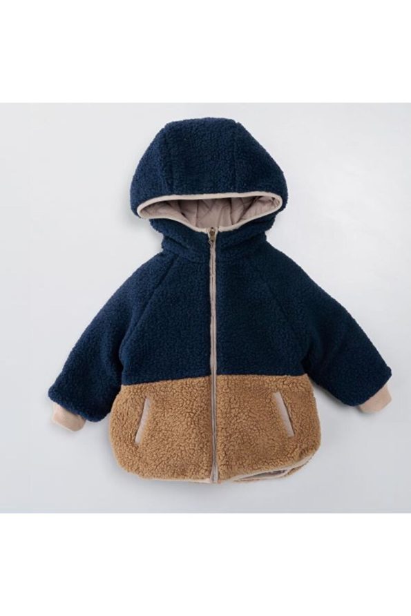 MIMBOKIDS Boys Reversible Jacket - Quilted/Faux Fur Details