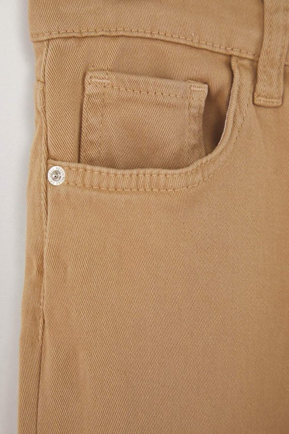 Trendyolmilla Kids Camel Boys 100% Cotton Elastic Waist Plain Woven Pants