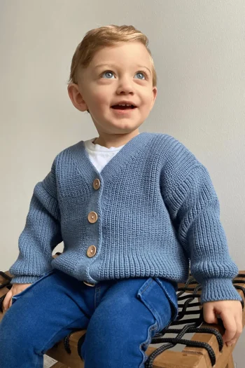 Babily Knit Baby Cardigan - Flexible Unisex Oversized, 0-5 Years