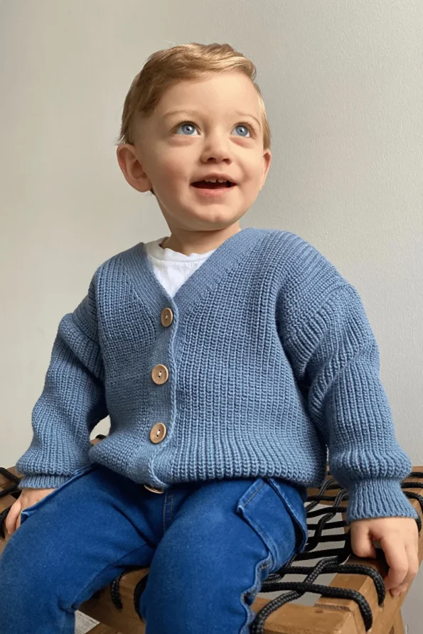Babily Knit Baby Cardigan - Flexible Unisex Oversized, 0-5 Years