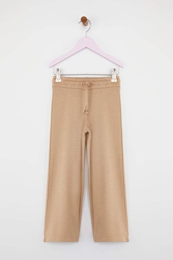 Trendyolmilla Kids Anthracite-Beige Cotton Knit Trousers for Girls