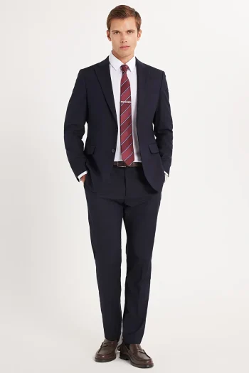 Tudors Boys Slim Fit Mono Collar Stretch Fabric Navy Suit