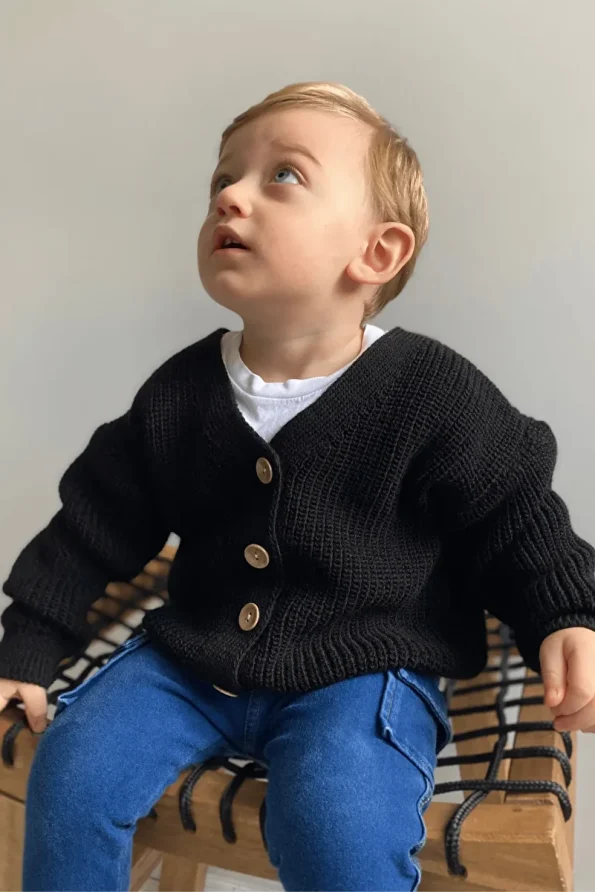 Babily Knitted Baby Cardigan - Flexible Unisex Oversized, Ages 0-5