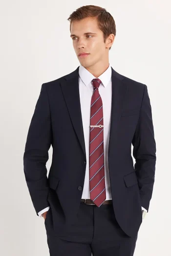 Tudors Boys Slim Fit Mono Collar Stretch Fabric Navy Suit