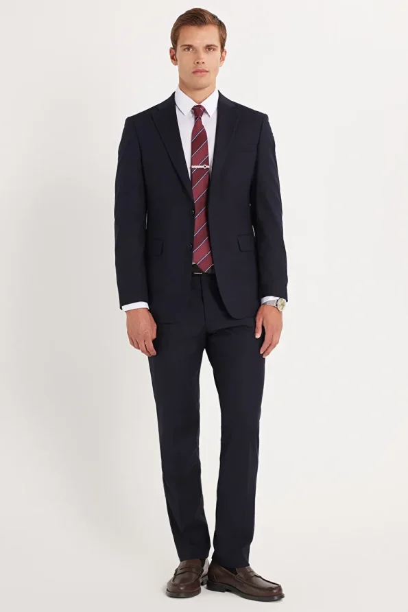 Tudors Boys Slim Fit Mono Collar Stretch Fabric Navy Suit