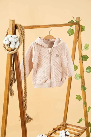 Lilac Hooded Cotton Cardigan for Kids