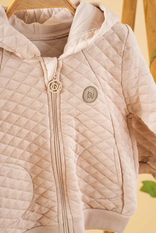 Lilac Hooded Cotton Cardigan for Kids
