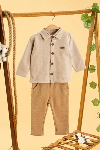 Trendy Cotton Camel Two-Piece Set for Kids
