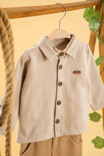 Trendy Cotton Camel Two-Piece Set for Kids