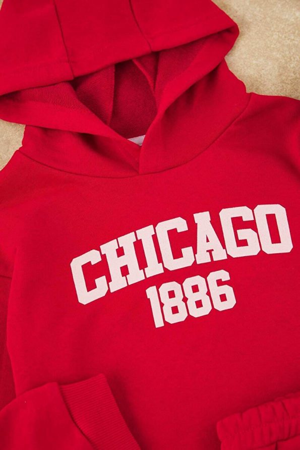 Trendyolmilla Kids Red Unisex Cotton Hoodie Set