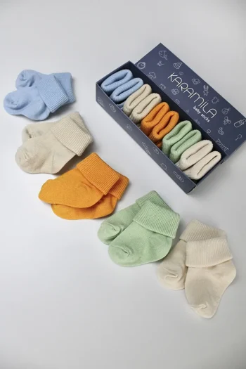 KARAMİLA 5-Piece Boys Bamboo Baby Socks Set