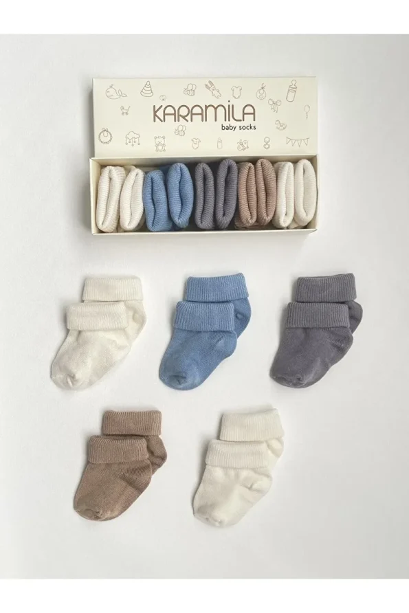 KaramiLA 5-Pack Baby Bamboo Socks for Boys
