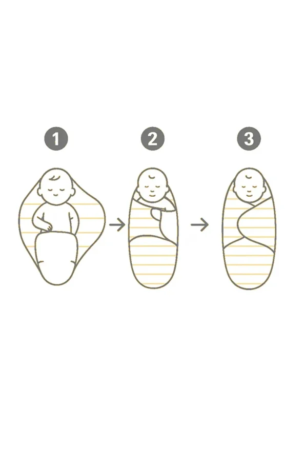 Mimocan 100% Cotton Swaddle for 0-4 Months Baby with Velcro Closure