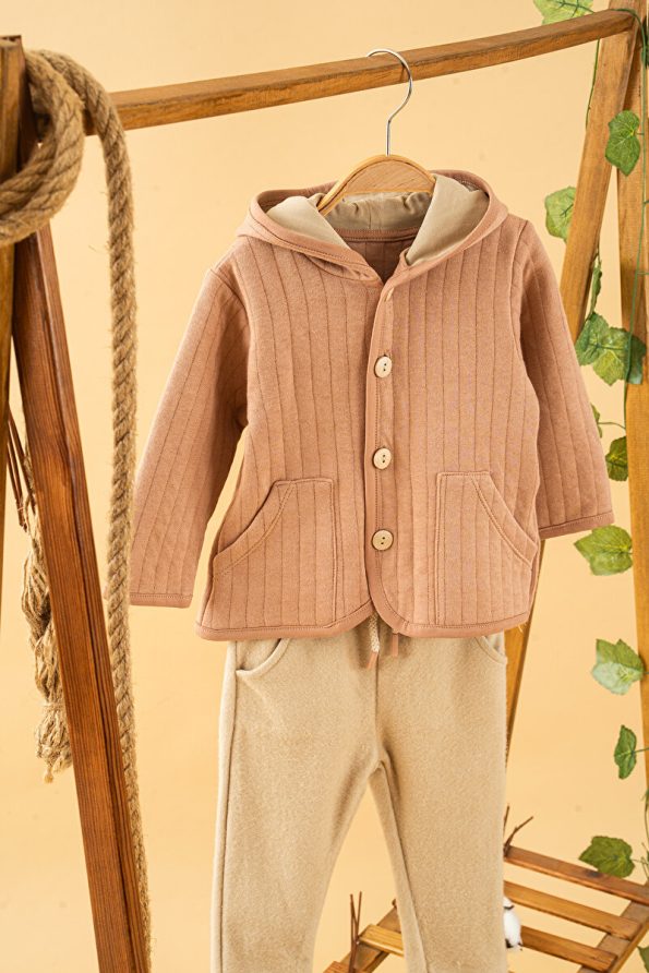 Trendy Baby Toddler Brick Hooded Cotton Comfortable 2-Piece Outfit