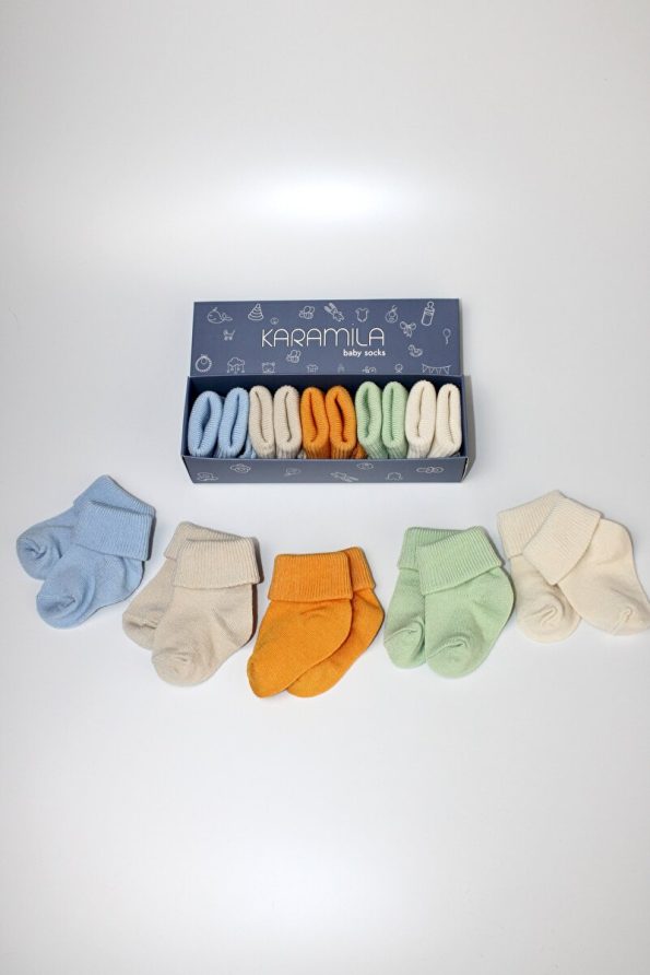 KARAMİLA 5-Piece Boys Bamboo Baby Socks Set