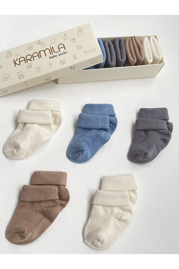 KaramiLA 5-Pack Baby Bamboo Socks for Boys