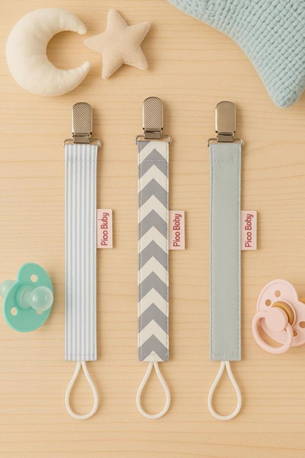 Pico Baby Pacifier Clip - Pacifier Chain - Pacifier Holder Set