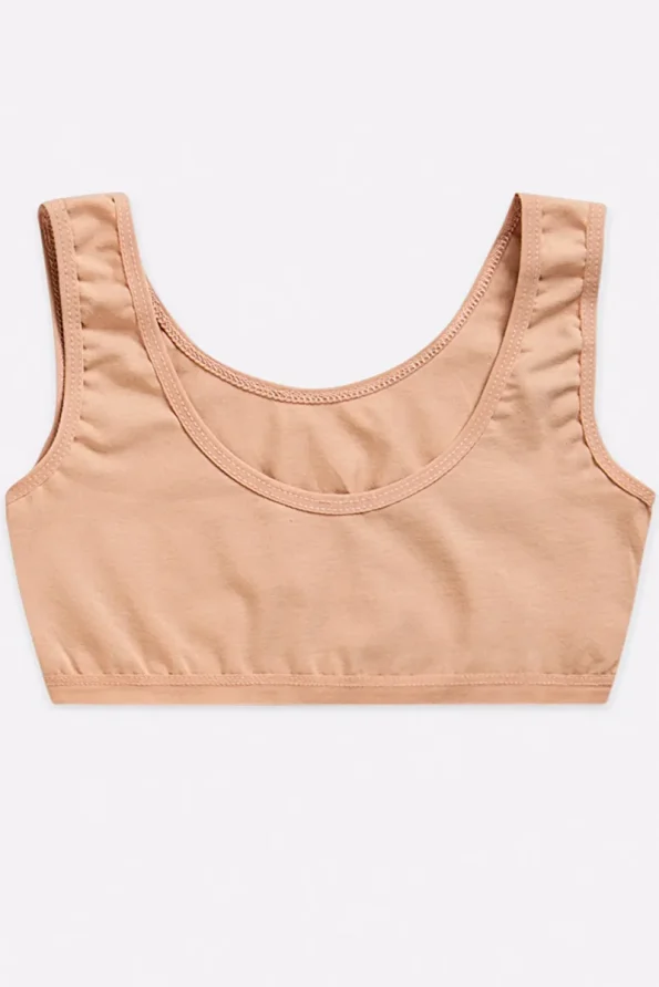 Happyfox Cotton Young Girls Bra 5 Piece Set with Stretchy Wide Strap Tank Top