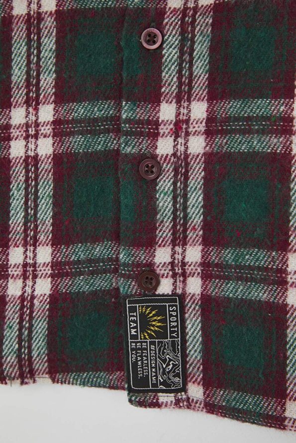 Trendyolmilla Kids Burgundy Checkered Shirt for Boys