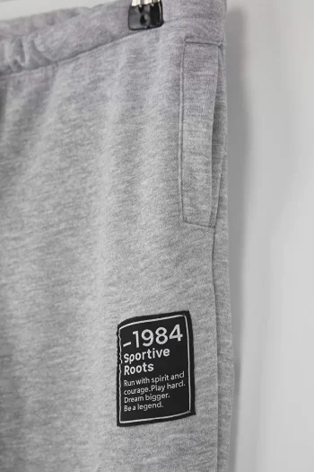 Trendyolmilla Kids Gray Melange Cotton Printed Sweatpants for Boys
